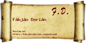 Fábján Dorián névjegykártya